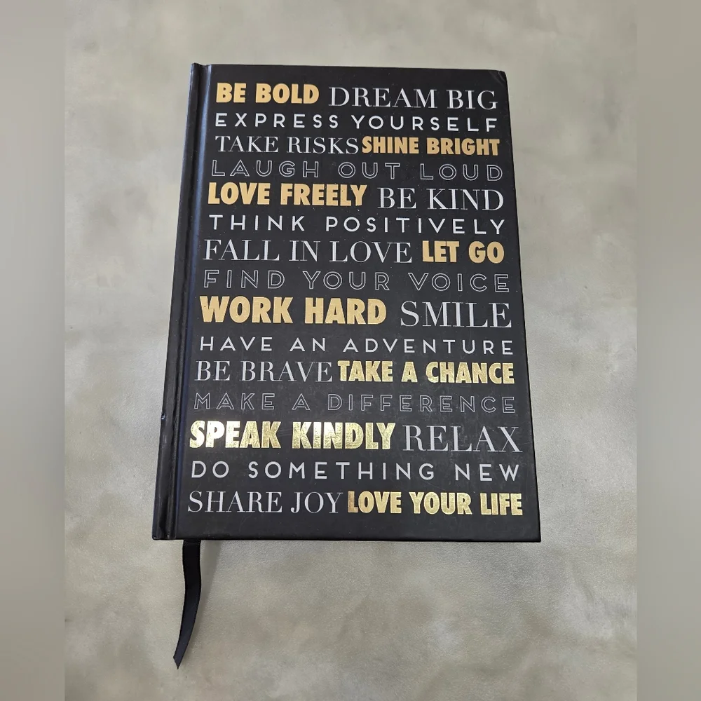 Black and Gold Motivational Journal With Blank Pages